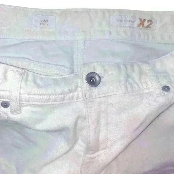 X2 Quality Denim Shorts Size 10 Stella Embroidered Embellished Pockets - Picture 5 of 5